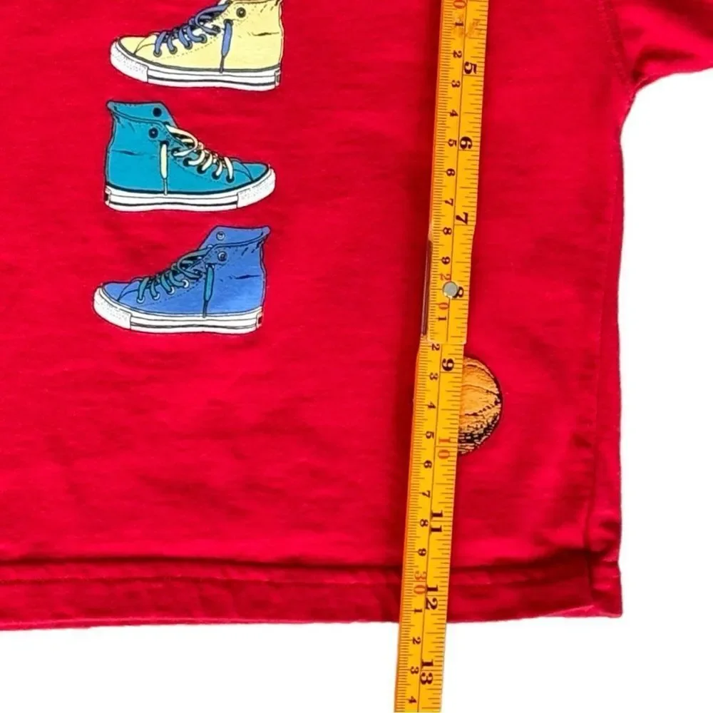 Carter’s Vintage Baby Boys Short Sleeve Red Sneaker Graphic Tee. 6-9 Months.